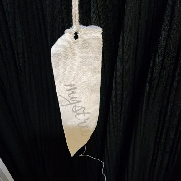 NEW Mystree Anthropologie Womens Sz S Mini Skirt Maxi Mesh Pleated Overlay Black - Picture 5 of 10